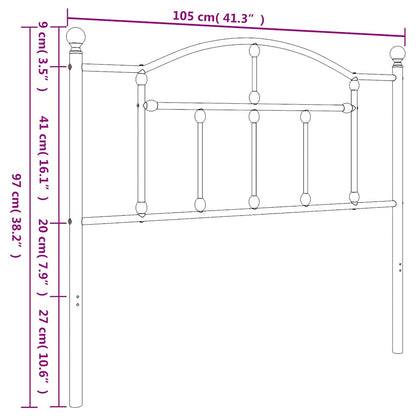 Testiera in Metallo Bianco 100 cm - homemem39