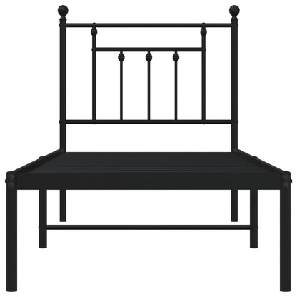 Giroletto con Testiera in Metallo Nero 75x190 cm - homemem39