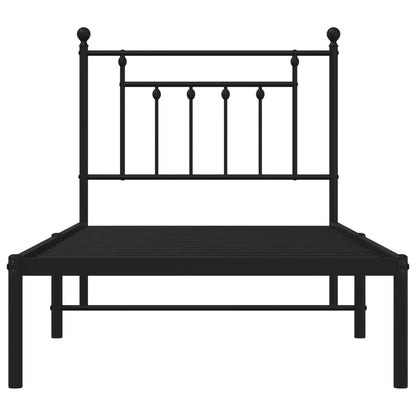 Giroletto con Testiera in Metallo Nero 80x200 cm