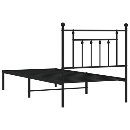 Giroletto con Testiera in Metallo Nero 80x200 cm