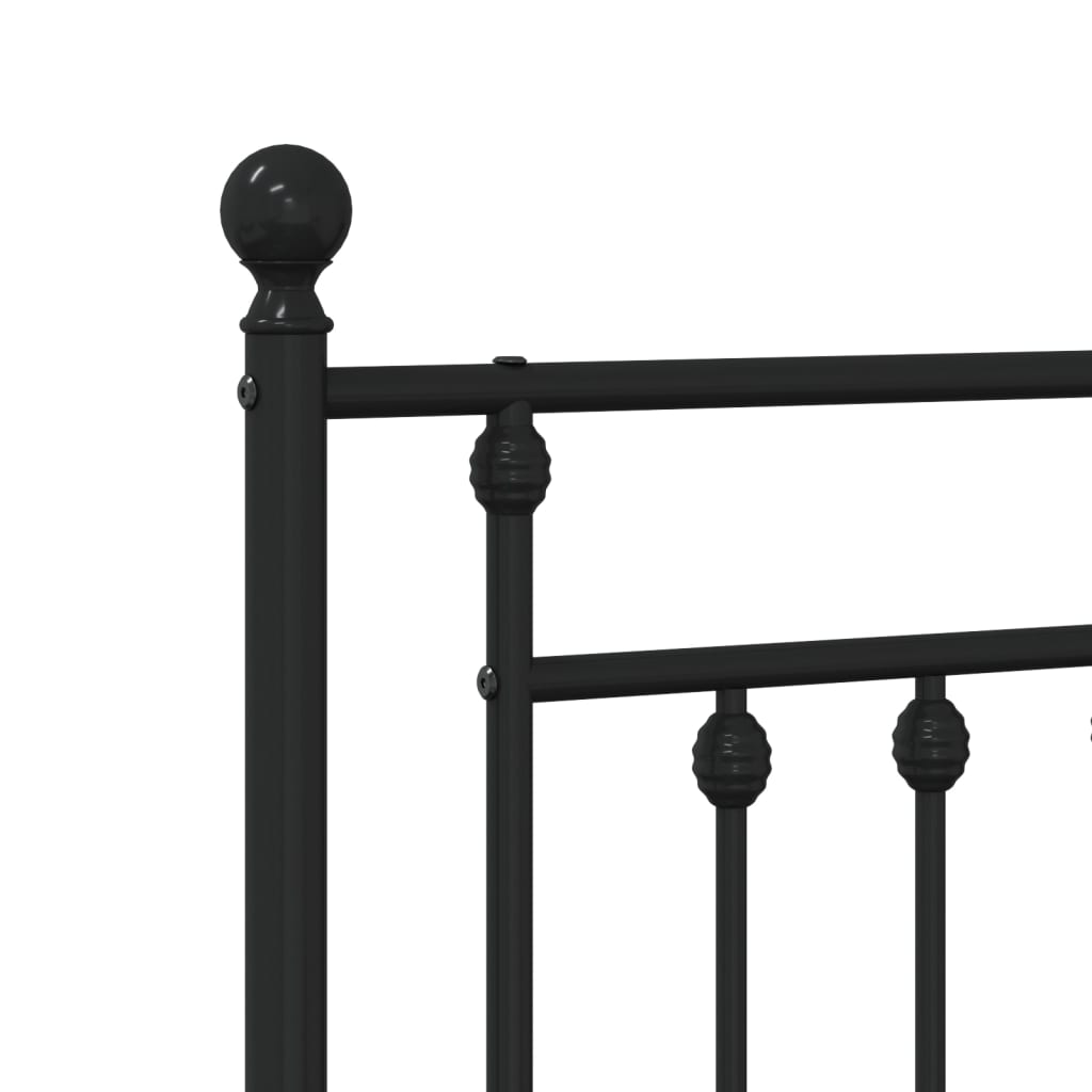 Giroletto con Testiera in Metallo Nero 80x200 cm