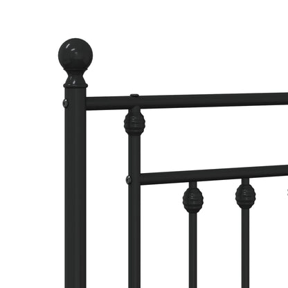 Giroletto con Testiera in Metallo Nero 80x200 cm