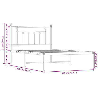 Giroletto con Testiera Metallo Nero 100x200 cm - homemem39
