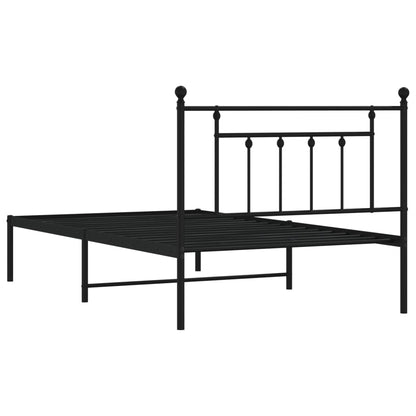 Giroletto con Testiera in Metallo Nero 107x203 cm
