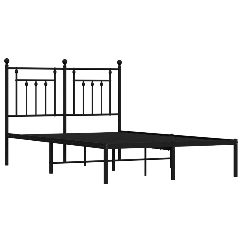 Giroletto con Testiera in Metallo Nero 120x190 cm | homemem39