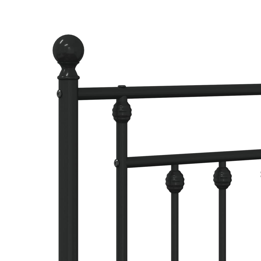 Giroletto con Testiera in Metallo Nero 120x200 cm | homemem39