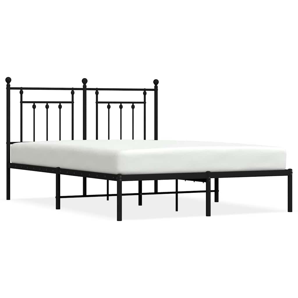 Giroletto con Testiera in Metallo Nero 140x190 cm | homemem39