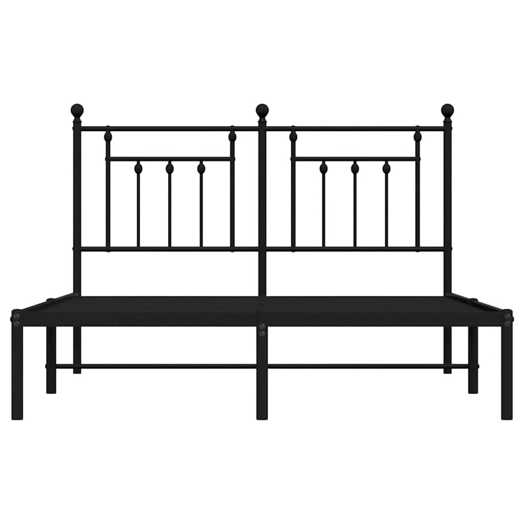 Giroletto con Testiera in Metallo Nero 140x190 cm | homemem39
