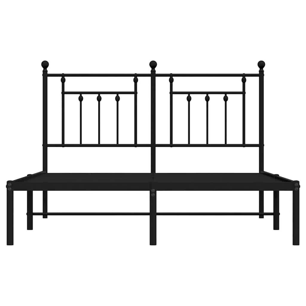 Giroletto con Testiera in Metallo Nero 140x190 cm
