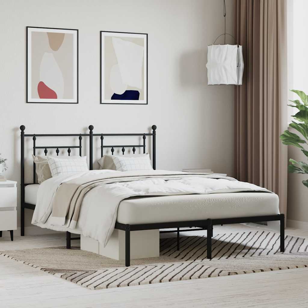 Giroletto con Testiera in Metallo Nero 140x190 cm | homemem39