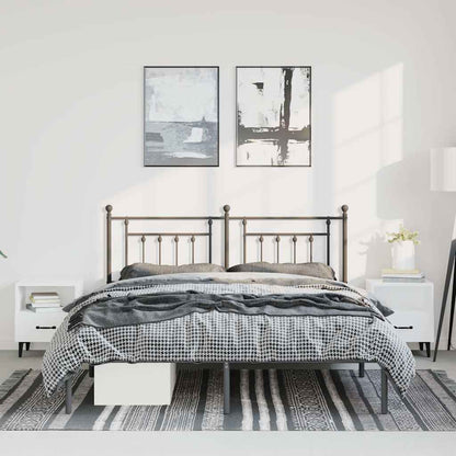 Giroletto con Testiera in Metallo Nero 150x200 cm