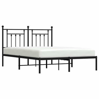 Giroletto con Testiera in Metallo Nero 150x200 cm