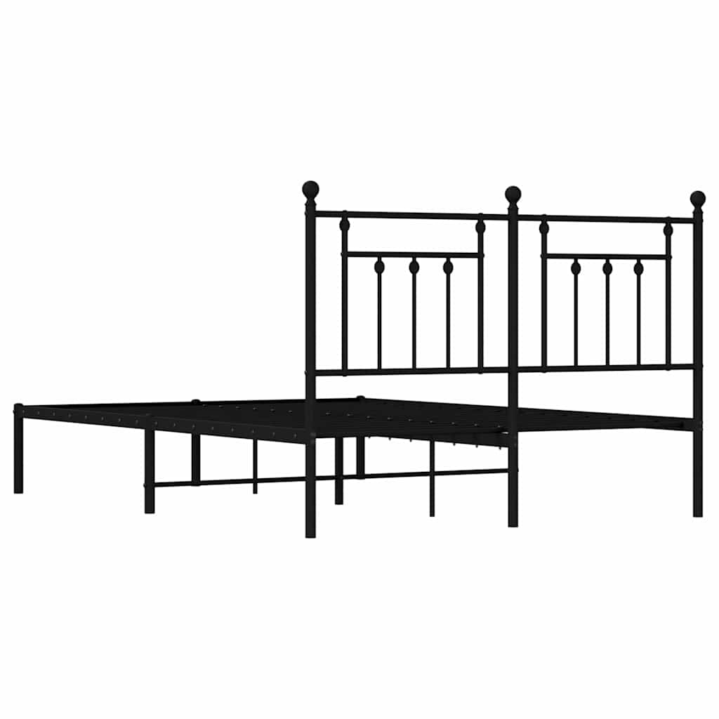 Giroletto con Testiera in Metallo Nero 150x200 cm