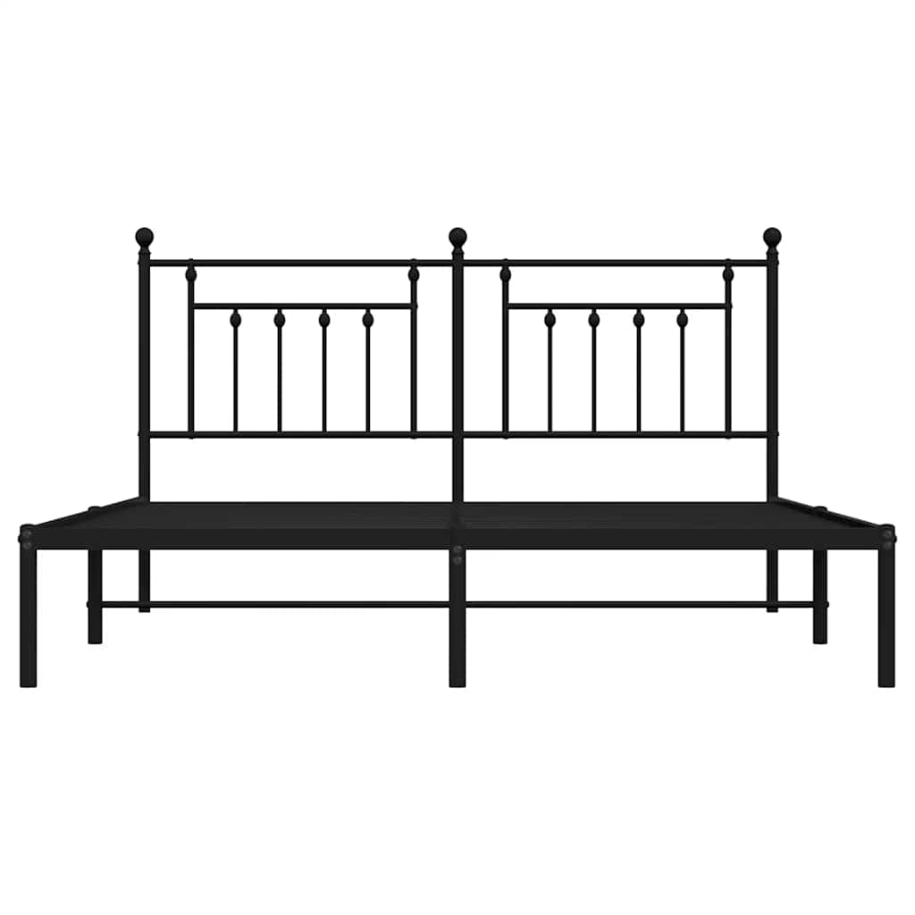 Giroletto con Testiera in Metallo Nero 183x213 cm | homemem39