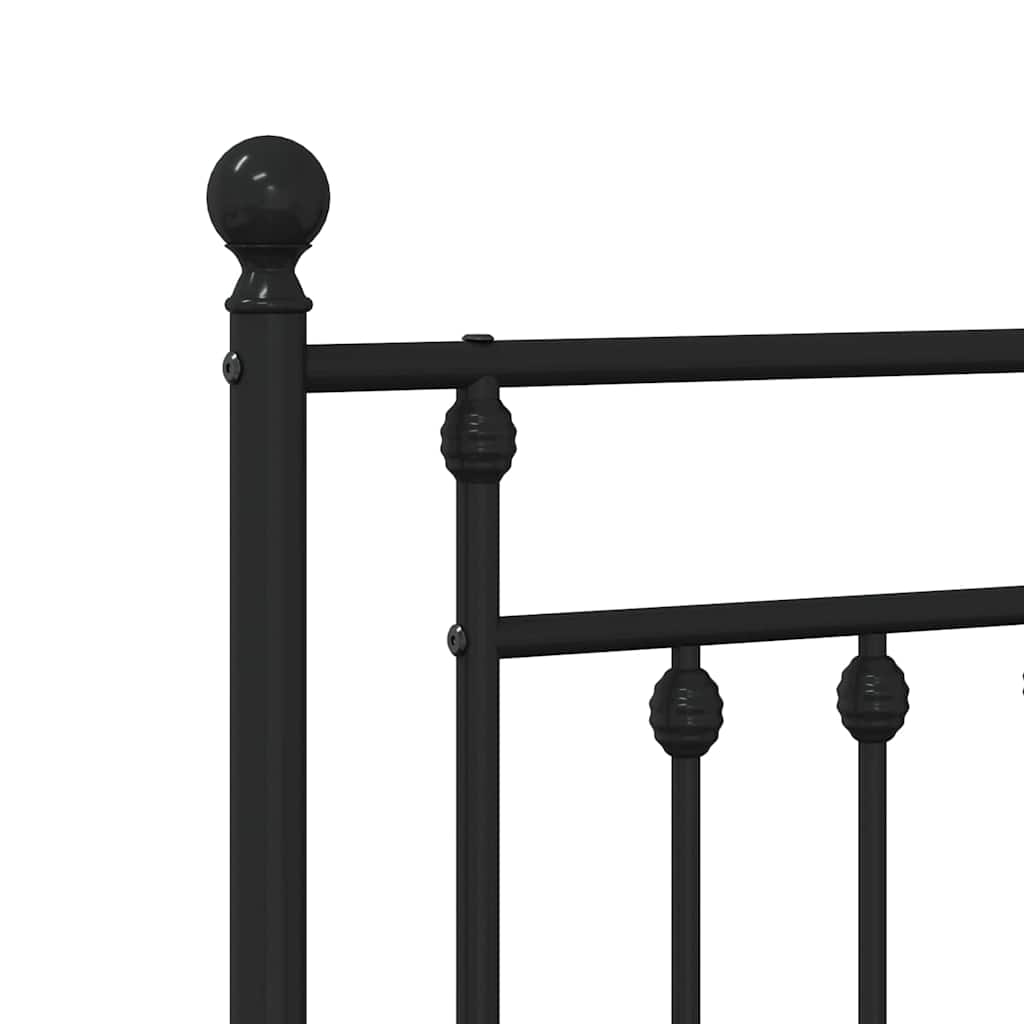 Giroletto con Testiera in Metallo Nero 183x213 cm | homemem39