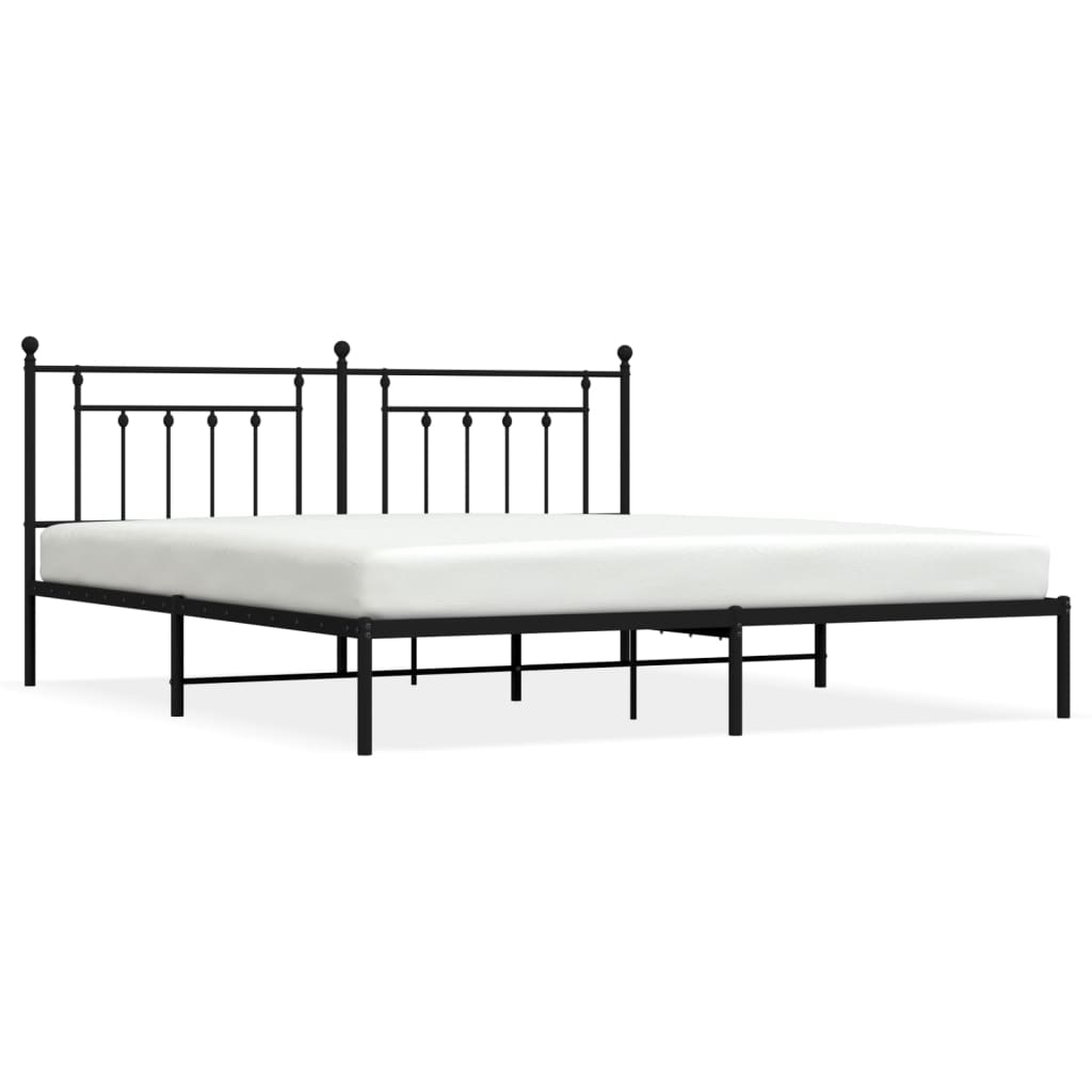 Giroletto con Testiera in Metallo Nero 200x200 cm | homemem39
