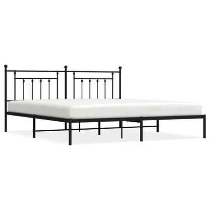Giroletto con Testiera in Metallo Nero 200x200 cm | homemem39