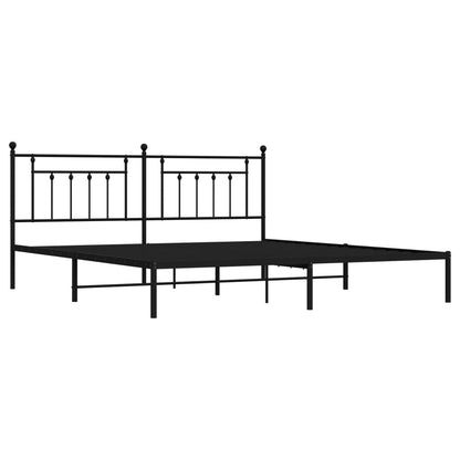 Giroletto con Testiera in Metallo Nero 200x200 cm | homemem39