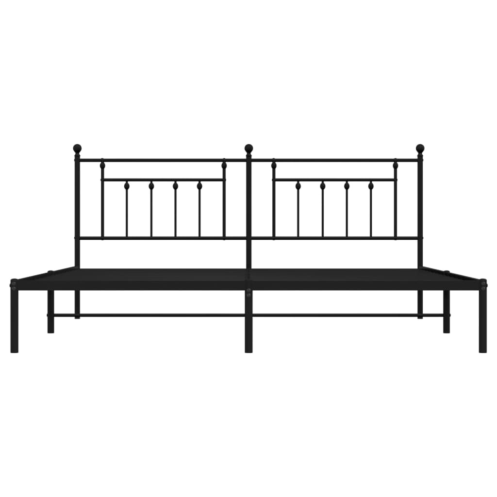 Giroletto con Testiera in Metallo Nero 200x200 cm | homemem39