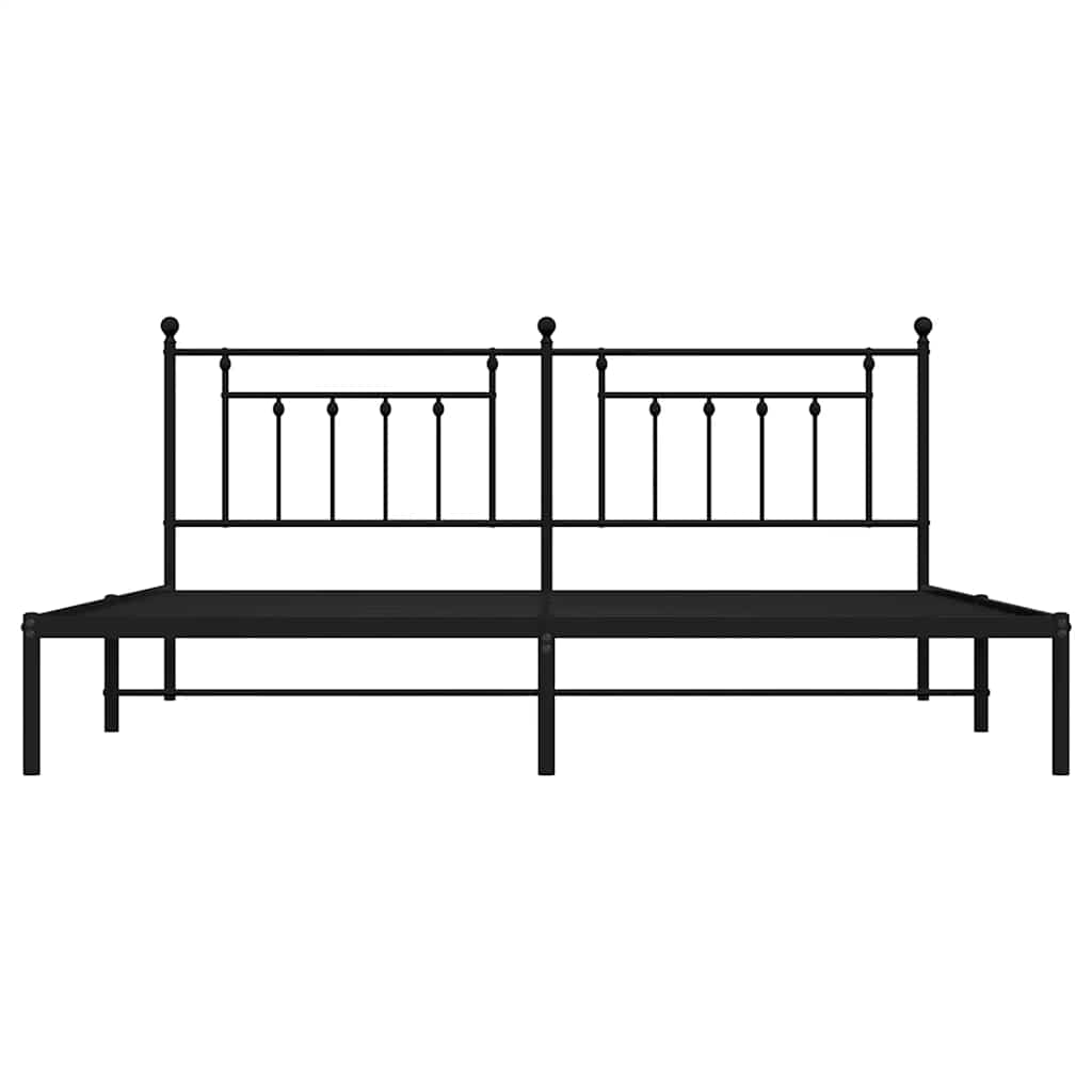 Giroletto con Testiera in Metallo Nero 200x200 cm