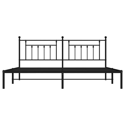 Giroletto con Testiera in Metallo Nero 200x200 cm
