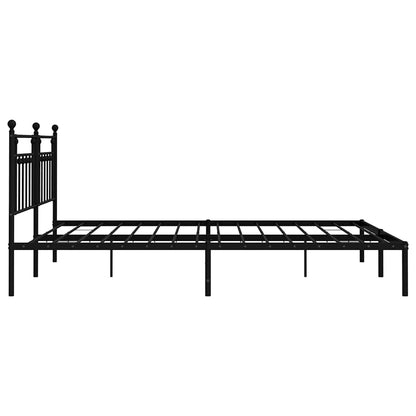 Giroletto con Testiera in Metallo Nero 200x200 cm