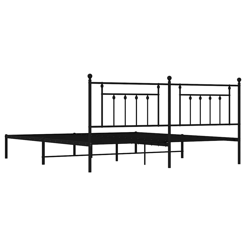 Giroletto con Testiera in Metallo Nero 200x200 cm