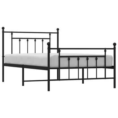 Giroletto con Testiera e Pediera Metallo Nero 107x203 cm