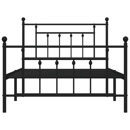 Giroletto con Testiera e Pediera Metallo Nero 107x203 cm