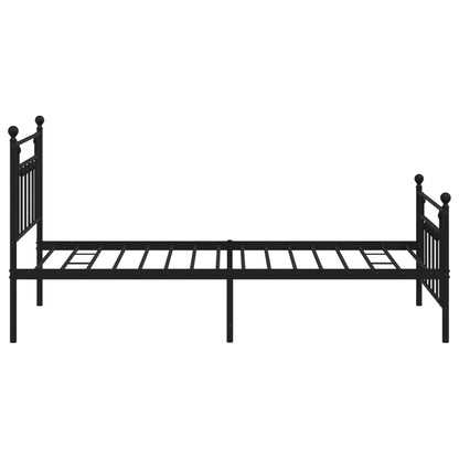 Giroletto con Testiera e Pediera Metallo Nero 107x203 cm