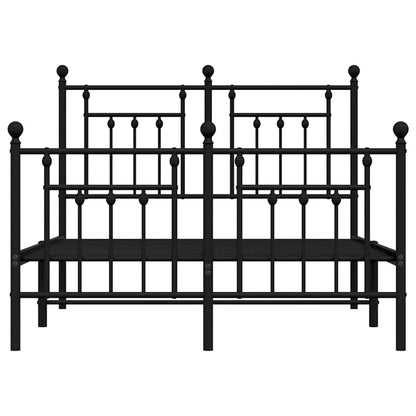 Giroletto con Testiera e Pediera Metallo Nero 120x190 cm | homemem39