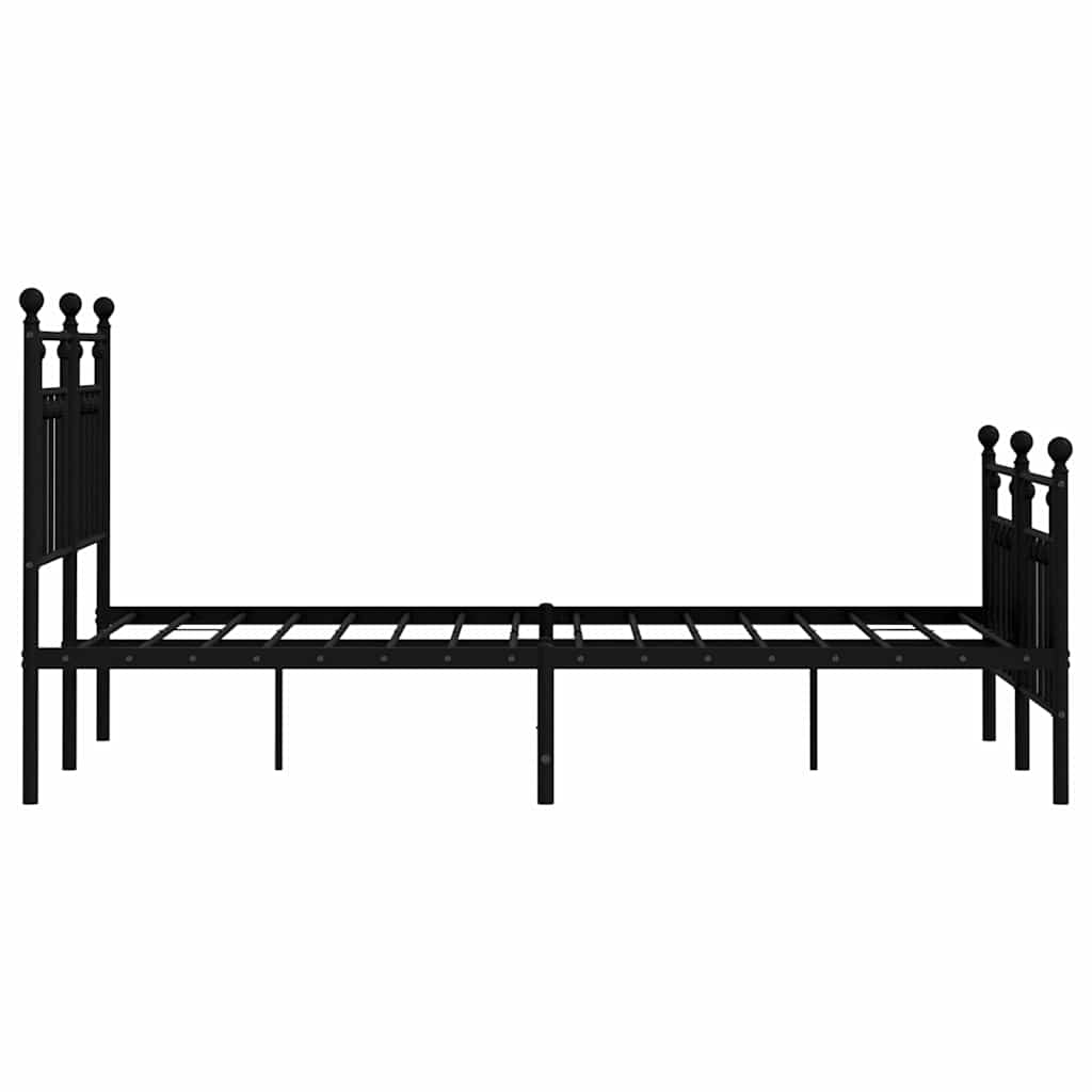 Giroletto con Testiera e Pediera Metallo Nero 120x190 cm | homemem39