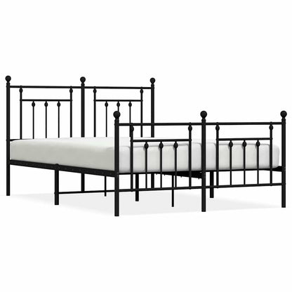 Giroletto con Testiera e Pediera Metallo Nero 140x190 cm | homemem39