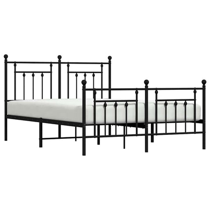 Giroletto con Testiera e Pediera Metallo Nero 140x190 cm | homemem39