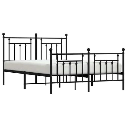 Giroletto con Testiera e Pediera Metallo Nero 140x190 cm