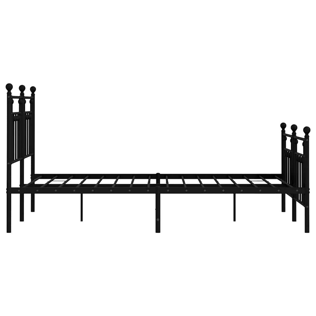 Giroletto con Testiera e Pediera Metallo Nero 140x190 cm | homemem39