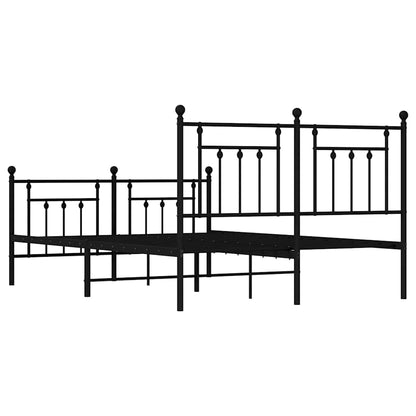 Giroletto con Testiera e Pediera Metallo Nero 140x190 cm | homemem39