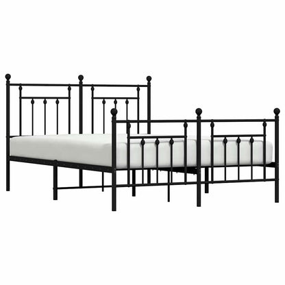 Giroletto con Testiera e Pediera Metallo Nero 150x200 cm