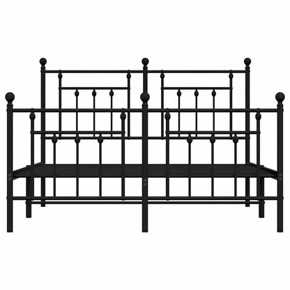 Giroletto con Testiera e Pediera Metallo Nero 150x200 cm