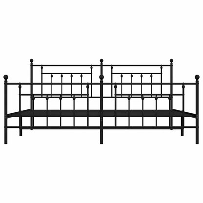 Giroletto con Testiera e Pediera Metallo Nero 193x203 cm | homemem39