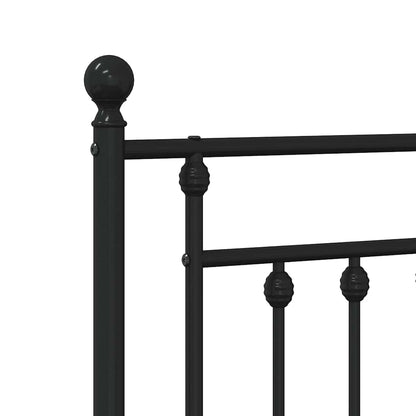 Giroletto con Testiera e Pediera Metallo Nero 193x203 cm | homemem39