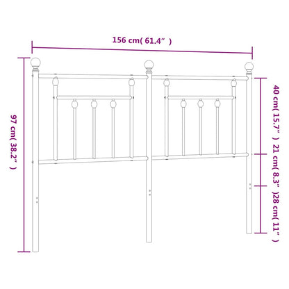 Testiera di Ricambio in Metallo Nero 150 cm | homemem39