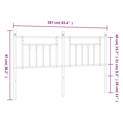 Testiera di Ricambio in Metallo Nero 180 cm | homemem39
