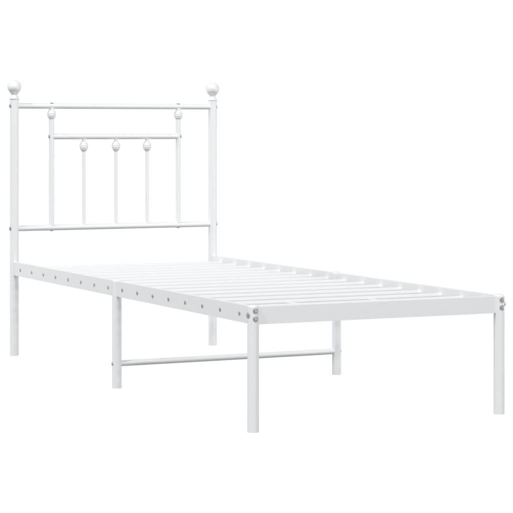 Giroletto senza Materaso con Testiera Metallo Bianco 75x190 cm - homemem39