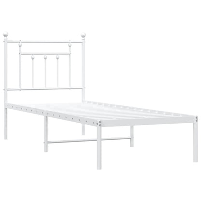 Giroletto senza Materaso con Testiera Metallo Bianco 75x190 cm - homemem39