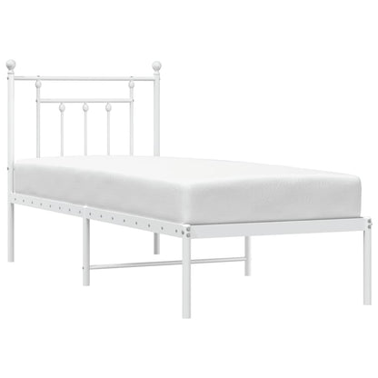 Giroletto senza Materaso con Testiera Metallo Bianco 75x190 cm