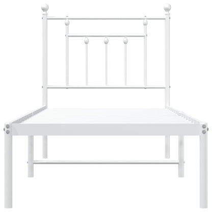 Giroletto senza Materaso con Testiera Metallo Bianco 75x190 cm - homemem39