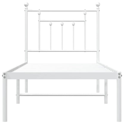 Giroletto senza Materaso con Testiera Metallo Bianco 75x190 cm