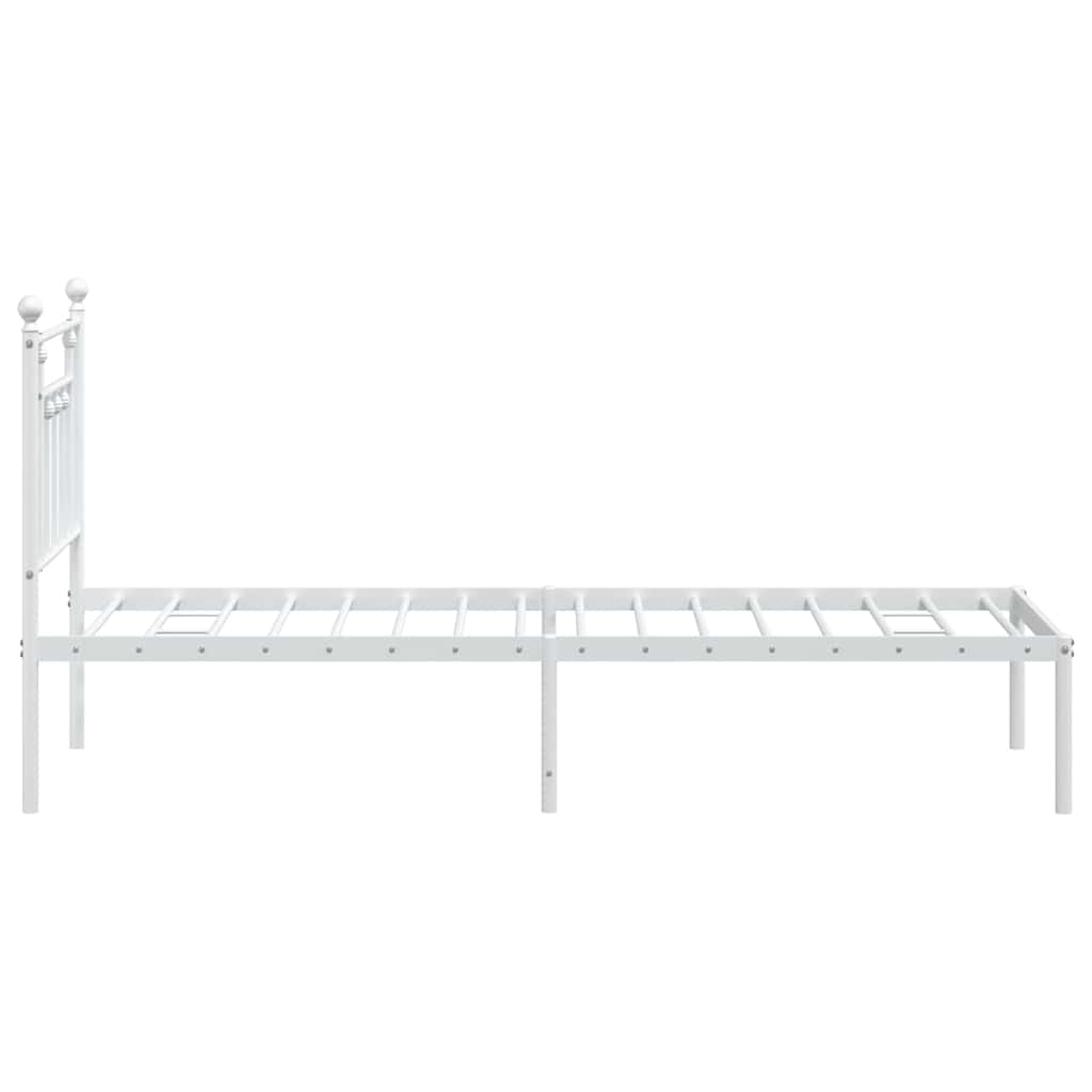 Giroletto senza Materaso con Testiera Metallo Bianco 75x190 cm