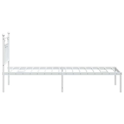 Giroletto senza Materaso con Testiera Metallo Bianco 75x190 cm